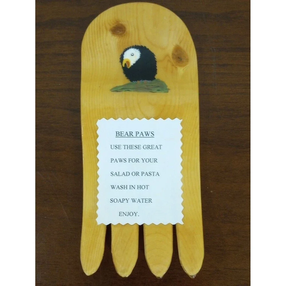 Bear Paws Salad/Pasta Forks, Spruce Wood - New!